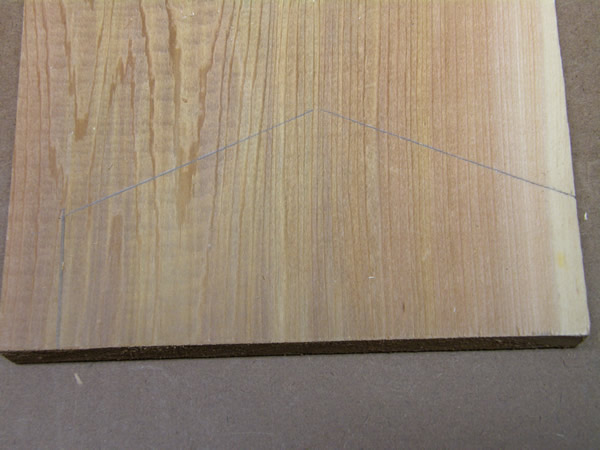 Shape of end piece is marked out